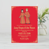 モダン金ゴールド中国の結婚式招待状 招待状 (スタンド正面)