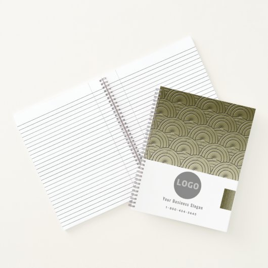 モダン金ゴールド会社のロゴの電話番号のプロモーション ノートブック (内部)
