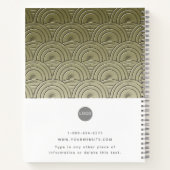 モダン金ゴールド会社のロゴの電話番号のプロモーション ノートブック (裏面)