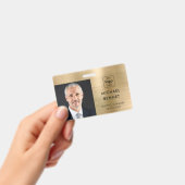 モダン金ゴールド会社の写真ID バッジ (手持ち)