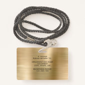 モダン金ゴールド会社の写真ID バッジ (裏面ランヤード)