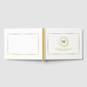 モダン金ゴールド円のロゴ ゲストブック (全面)