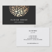 モダン金ゴールド円美しいサロン 名刺 (正面/裏面)