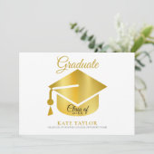 モダン金ゴールド写真の卒業 案内状 (スタンド正面)