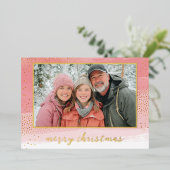 モダン金ゴールド写真クリスマス 箔シーズンカード (立ち正面)
