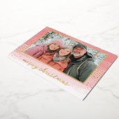 モダン金ゴールド写真クリスマス 箔シーズンカード (回転した状態)