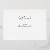 モダン金ゴールド写真クリスマス 箔シーズンカード (裏面)