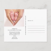 モダン金ゴールド写真ベビー誕生ありがとう ポストカード (裏面)