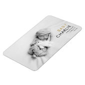 モダン金ゴールド写真ベビー誕生発表 マグネット (左側)