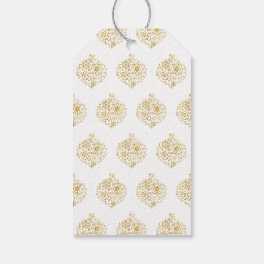 モダン金ゴールド冬パーティーありがとうギフトラベル ギフトタグ (裏面)