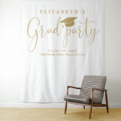 モダン金ゴールド卒業パーティーの写真の背景 タペストリー (インサイチュ)