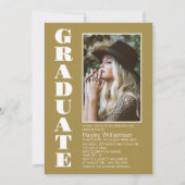 モダン金ゴールド卒業党 招待状 (正面)