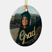 モダン金ゴールド卒業写真の卒業 セラミックオーナメント (右)