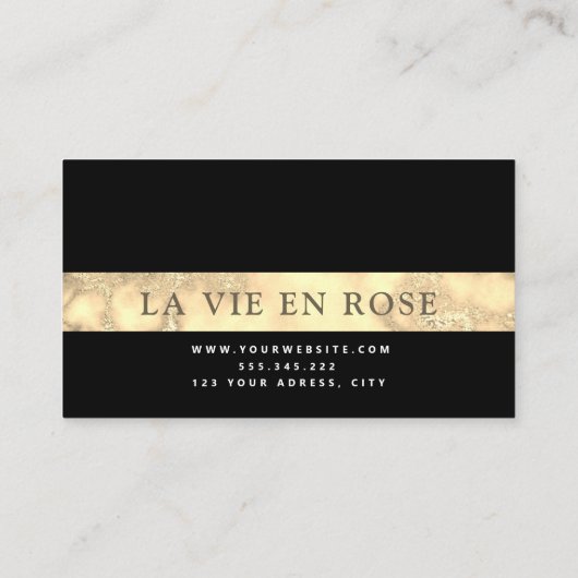 モダン金ゴールド及び黒フェイク箔 名刺 (裏面)