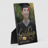 モダン金ゴールド台本の写真卒業プラーク フォトプラーク (側面)