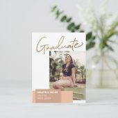 モダン金ゴールド台本の大学院写真 案内ポストカード (スタンド正面)