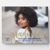 モダン金ゴールド台本大学院写真卒業 フォトプラーク (正面)