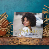 モダン金ゴールド台本大学院写真卒業 フォトプラーク (側面)