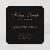 モダン金ゴールド台本撮影タイポグラフィ スクエア名刺 (裏面)