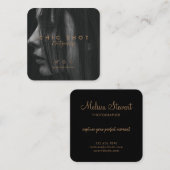 モダン金ゴールド台本撮影タイポグラフィ スクエア名刺 (正面/裏面)