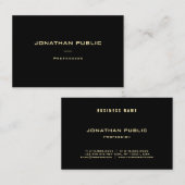 モダン金ゴールド名Black エレガント Data Luguary 名刺 (正面/裏面)