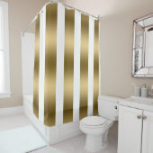 モダン金ゴールド垂直ストライプパターン シャワーカーテン (インサイチュ)