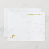 モダン金ゴールド大理石シンプルテンプレートパーソナライズされた ノートカード (正面/裏面)