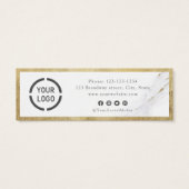 モダン金ゴールド大理石付きビジネス・カード (裏面)