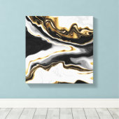 モダン金ゴールド大理石絵画の美学 キャンバスプリント (インサイチュ (ウッドフロア))