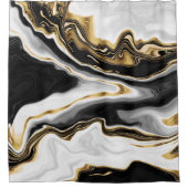 モダン金ゴールド大理石絵画の美学 シャワーカーテン (正面)