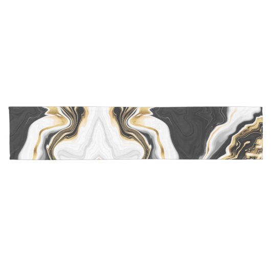 モダン金ゴールド大理石絵画の美学 ショートテーブルランナー (横)