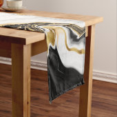 モダン金ゴールド大理石絵画の美学 ショートテーブルランナー (インサイチュ)