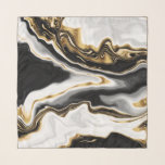 モダン金ゴールド大理石絵画の美学 スカーフ<br><div class="desc">金ゴールドモダン抽象芸術絵画のレトロな超現実的なマーレス化パターンは、金ゴールドフェイク、グレー、黒絵画、白の色が波線を打ち立て、液体の大理石の効果の審美的な背景絵画に満ちている。トレンディーの高級金ゴールド流動的アートエレガント、クリエイティブの絵画写真。</div>