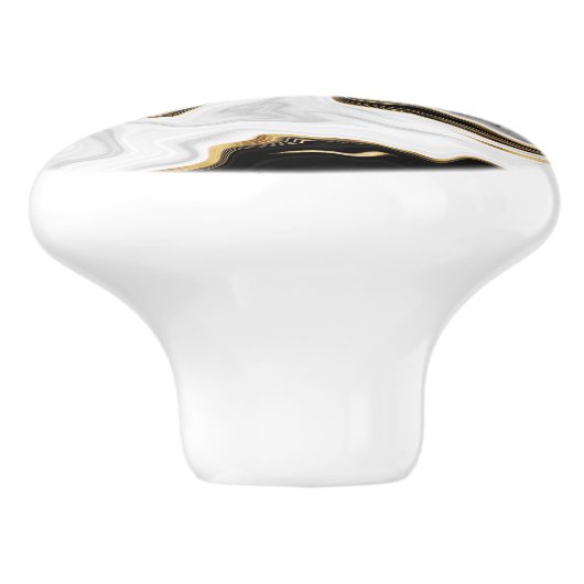 モダン金ゴールド大理石絵画の美学 セラミックノブ (側面)