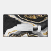 モダン金ゴールド大理石絵画の美学 デスクマット (キーボード&マウス)
