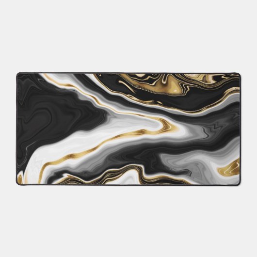 モダン金ゴールド大理石絵画の美学 デスクマット (正面)