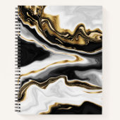 モダン金ゴールド大理石絵画の美学 ノートブック (正面)