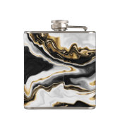 モダン金ゴールド大理石絵画の美学 フラスク (裏面)