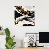 モダン金ゴールド大理石絵画の美学 ポスター (ホームオフィス)