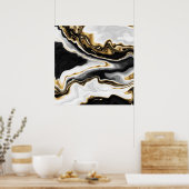 モダン金ゴールド大理石絵画の美学 ポスター (キッチン)