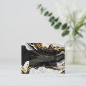 モダン金ゴールド大理石絵画の美学 名刺 (スタンド正面)