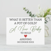 モダン金ゴールド妊娠のポットより良いこと 案内状 (スタンド正面)