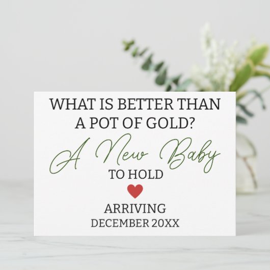 モダン金ゴールド妊娠のポットより良いこと 案内状 (スタンド正面)