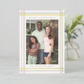 モダン金ゴールド家族の写真クリスマス 箔シーズンカード (立ち正面)