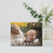 モダン金ゴールド家族賛美の写真 ポストカード (スタンド正面)