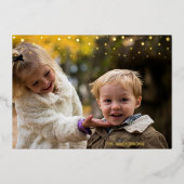 モダン金ゴールド家族賛美の写真 箔シーズンカード (正面)