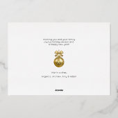 モダン金ゴールド家族賛美の写真 箔シーズンカード (裏面)