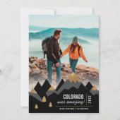 モダン金ゴールド山帰り写真クリスマス シーズンカード (正面)