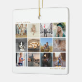 モダン金ゴールド年レビュー写真クリスマス セラミックオーナメント (左)