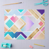 モダン金ゴールド幾何カラフルデザイン 薄葉紙 (クラフト)